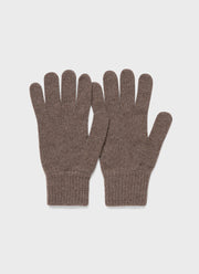 Cashmere Knitted Glove in Umber Brown
