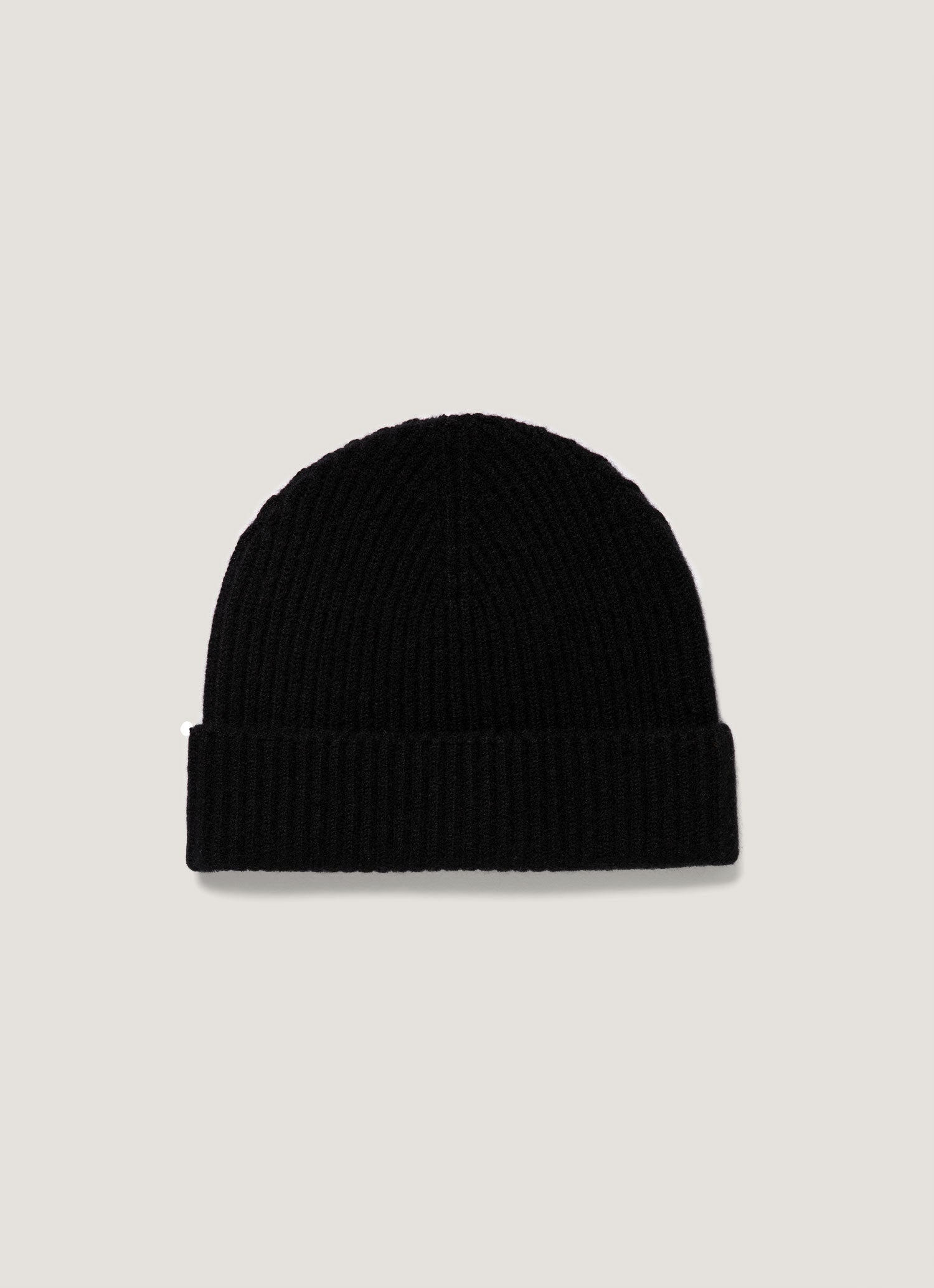 Cashmere Ribbed Hat in Black
