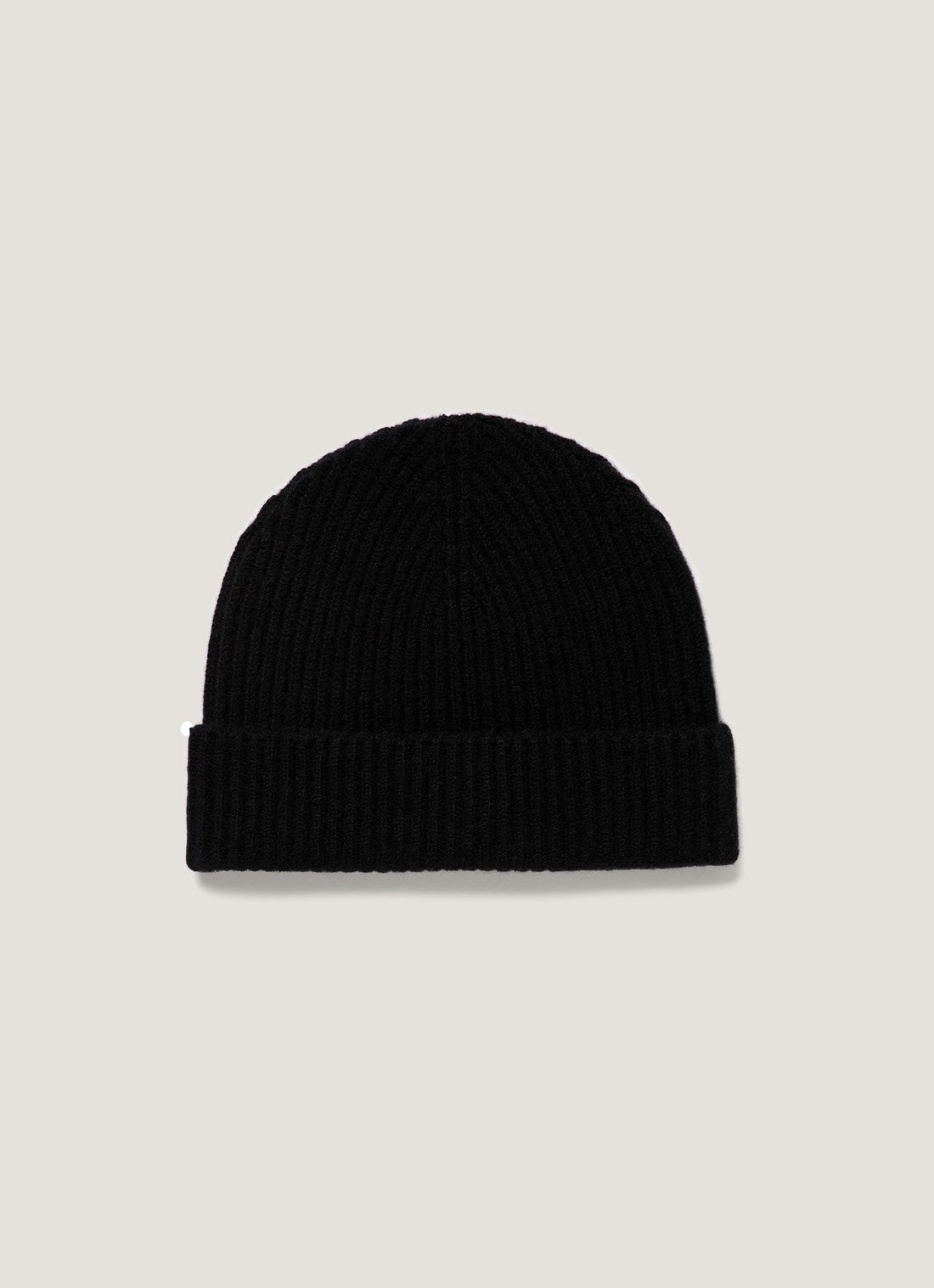 Cashmere Ribbed Hat in Black