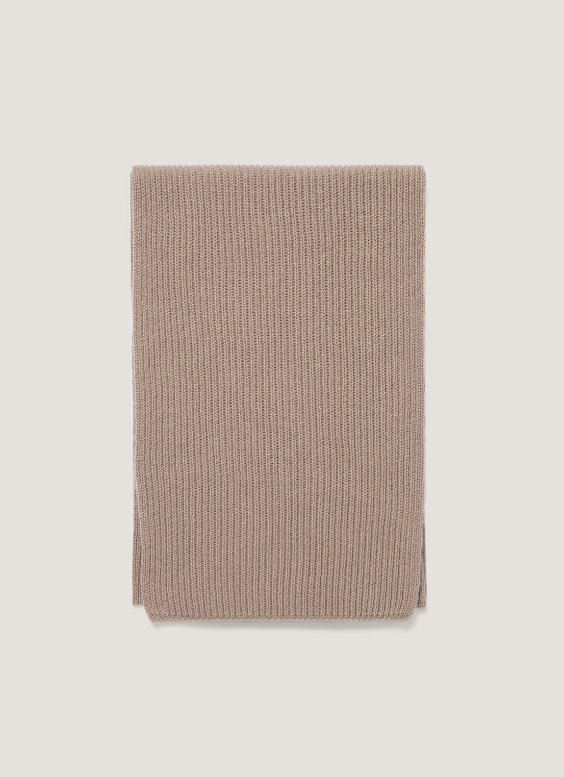 Cashmere Ribbed Scarf in Mink
