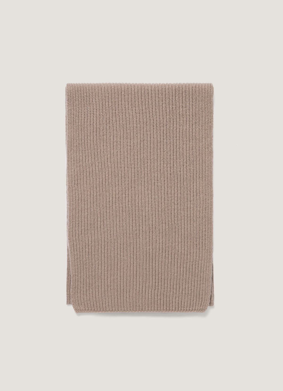 Cashmere Ribbed Scarf in Mink