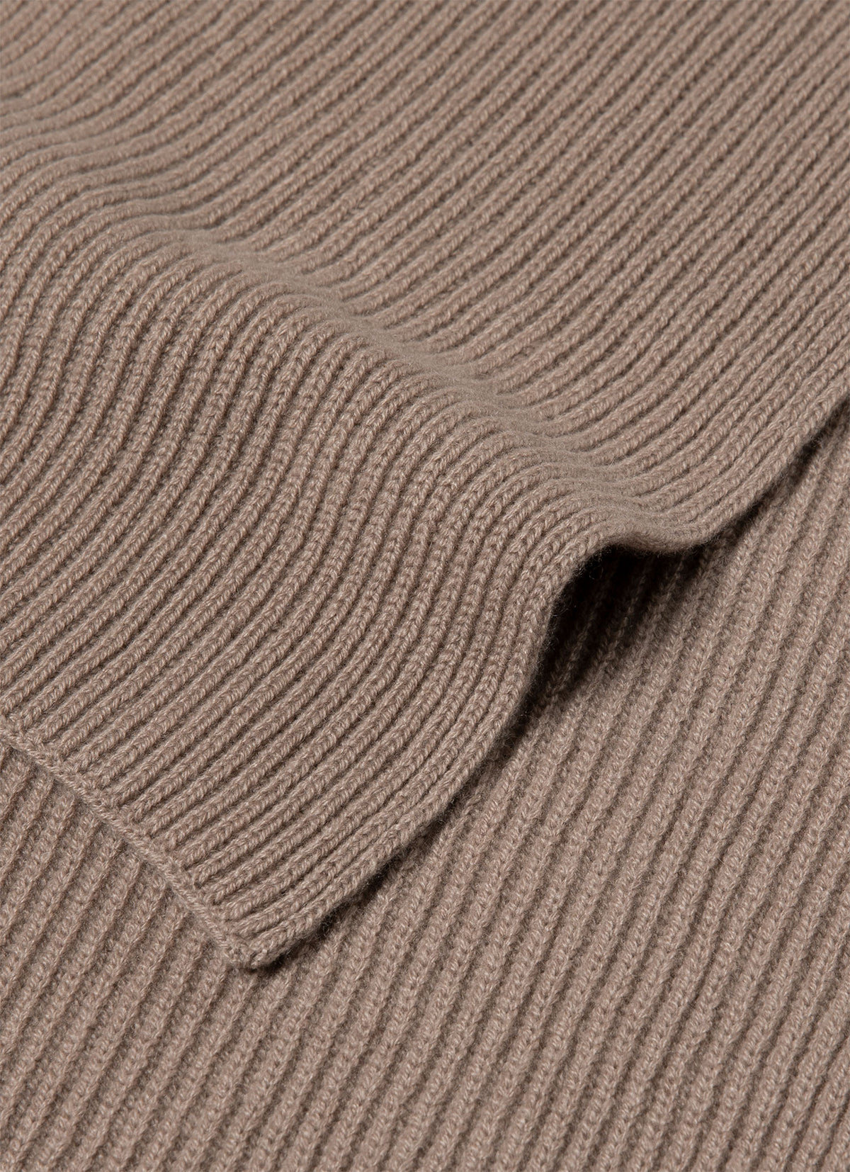 Cashmere Ribbed Scarf in Mink