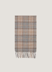 Cashmere Woven Scarf in Sandstone Check