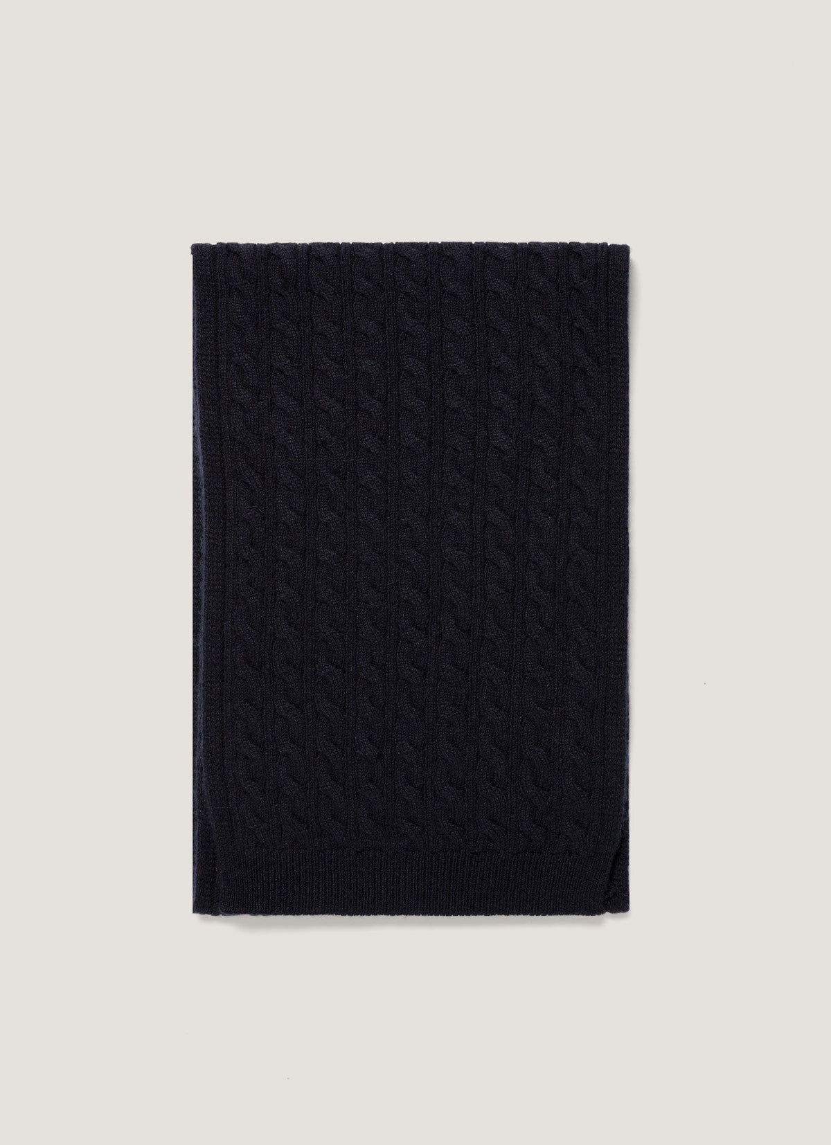 Men's Cashmere Cable Scarf in Navy