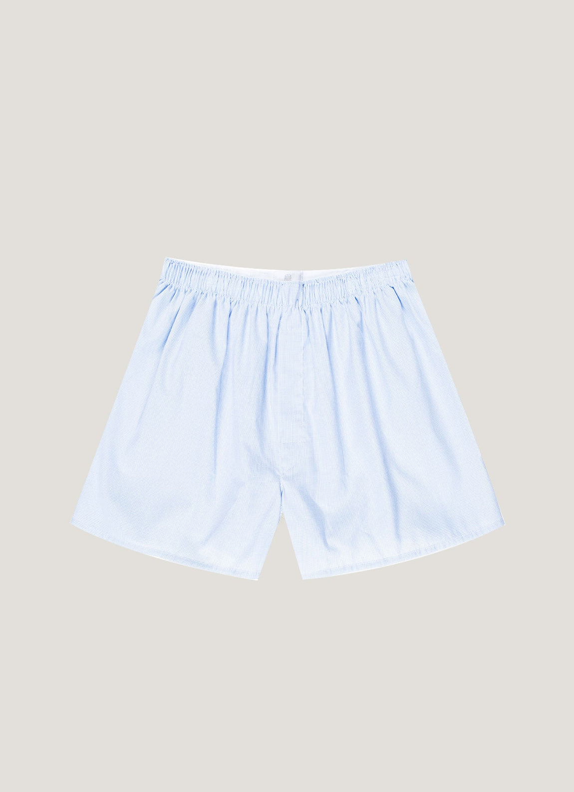 Men's Classic Boxer Short in Light Blue Micro Gingham