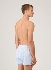 Men's Classic Boxer Shorts in Light Blue Micro Gingham