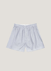 Men's Classic Boxer Short in White/Navy Pinstripe