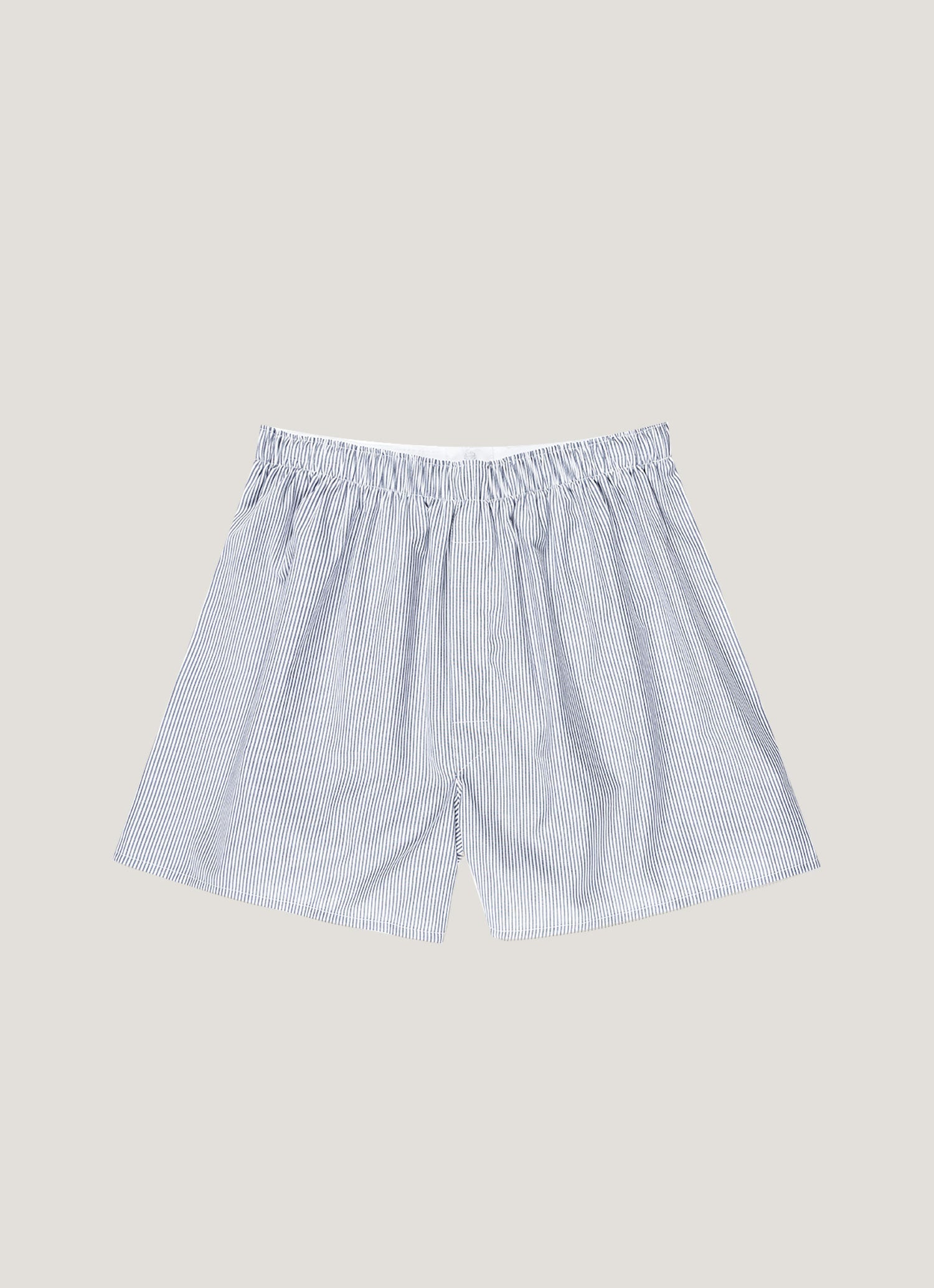 Men's Classic Boxer Short in White/Navy Pinstripe