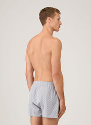 Men's Classic Boxer Short in White/Navy Pinstripe