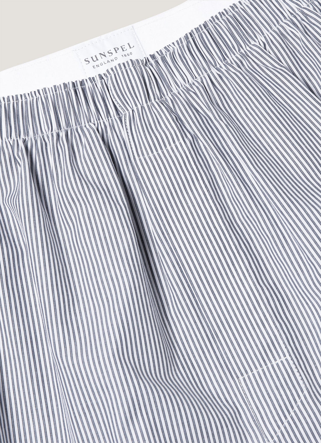 Men's Classic Boxer Shorts in White/Navy Pinstripe