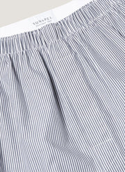 Men's Classic Boxer Short in White/Navy Pinstripe