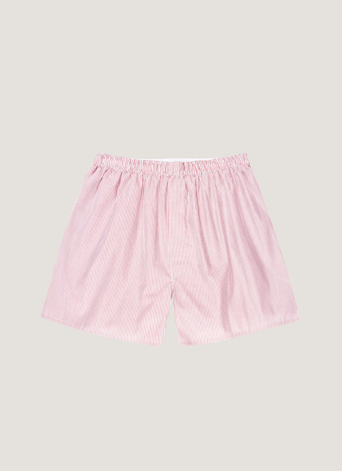 Men's Classic Boxer Shorts in White/Red/Navy Pinstripe