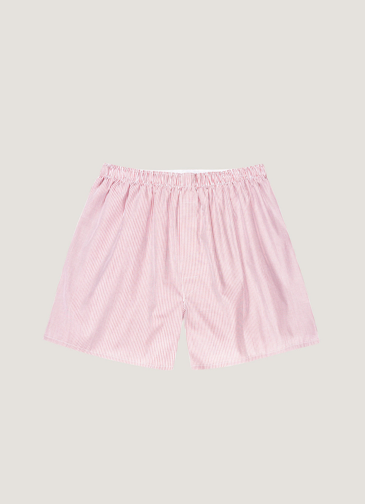 Men's Classic Boxer Short in White/Red Pinstripe