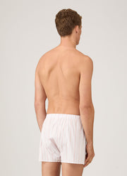 Men's Classic Boxer Short in Pale Pink Stripe