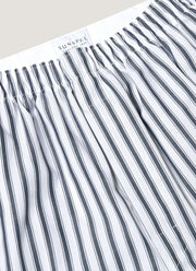 Men's Classic Boxer Shorts in White/Navy Stripe