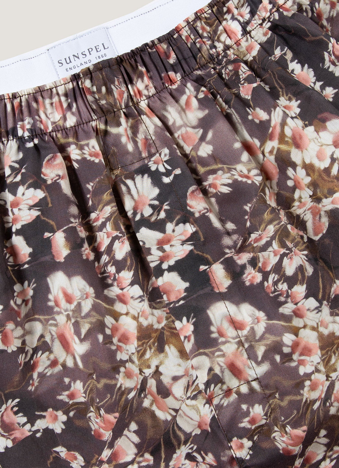 Men's Classic Boxer Short in Liberty Fabric in Dark Brown Floral
