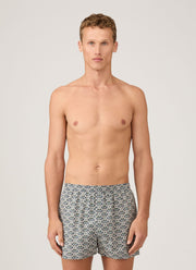 Men's Classic Boxer Shorts in Liberty Fabric in Navy/White Macsen