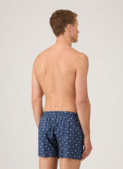 Men's Classic Boxer Shorts in Liberty Fabric in Navy/Blue Ditsy