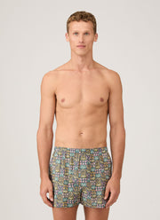 Men's Classic Boxer Shorts in Liberty Fabric in Navy Floral Tropics