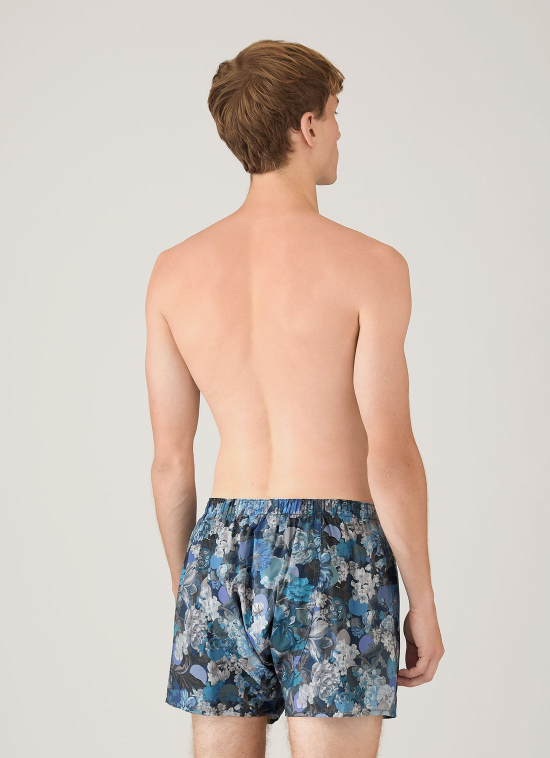 Men's Classic Boxer Shorts in Liberty Fabric in Frost Blue Floral