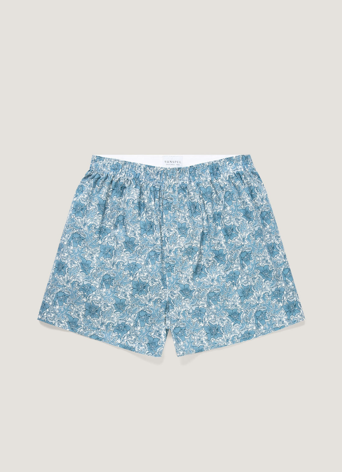Men's Classic Boxer Shorts in Liberty Fabric in Stone Blue Floral