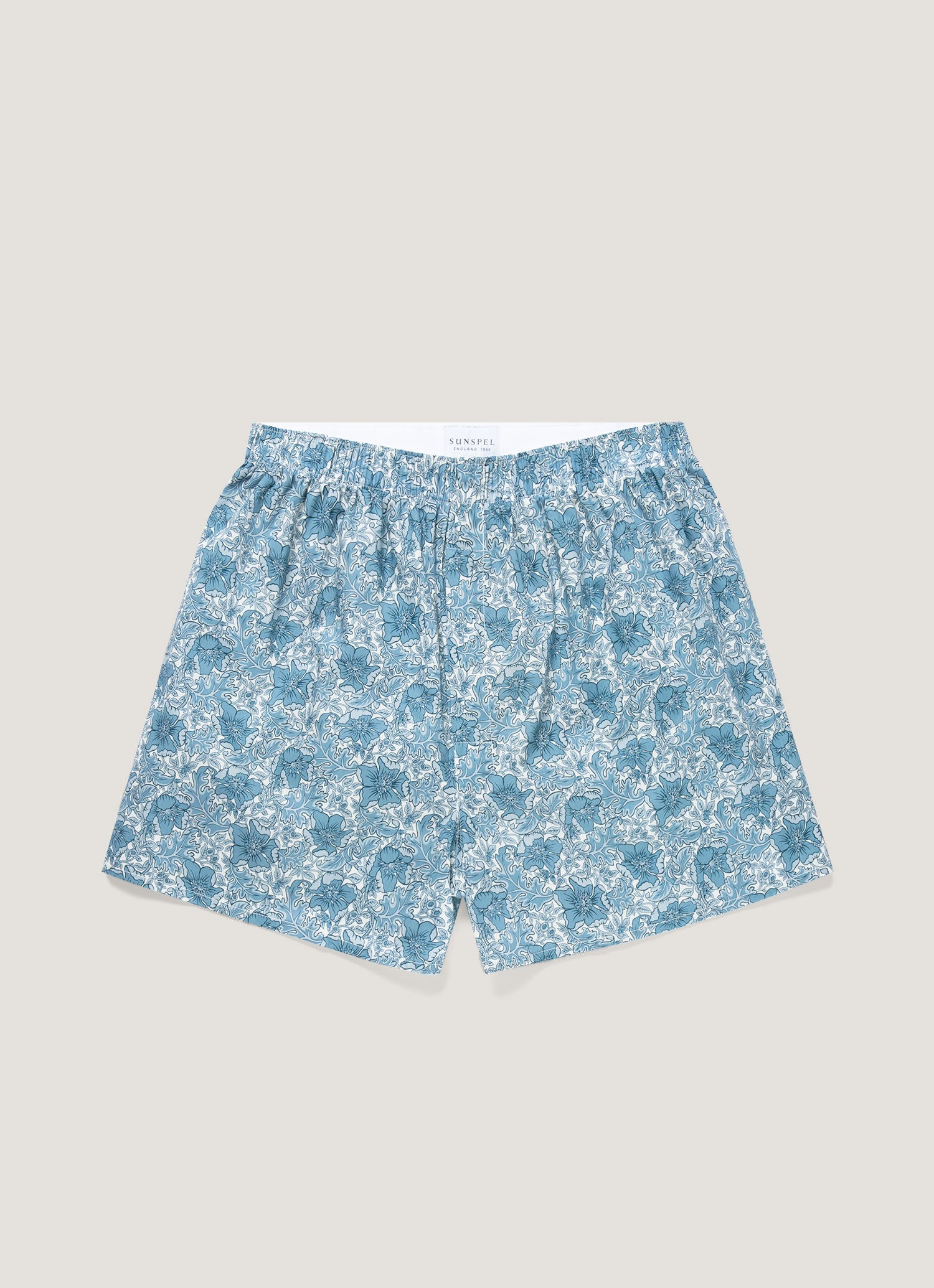 Men's Classic Boxer Short in Liberty Fabric in Stone Blue Floral