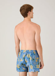 Men's Classic Boxer Short in Liberty Fabric in Blue Tulip