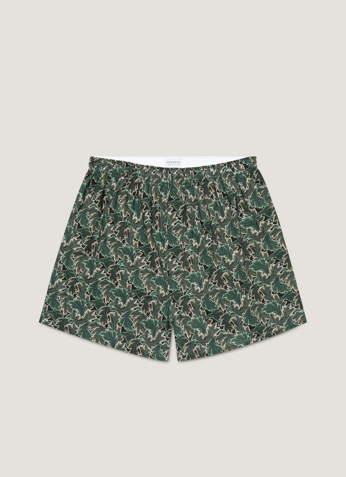Men's Classic Boxer Shorts in Liberty Fabric in Midnight Green Canopy