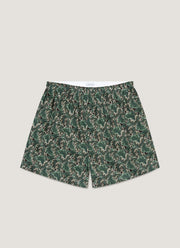 Men's Classic Boxer Shorts in Liberty Fabric in Midnight Green Canopy