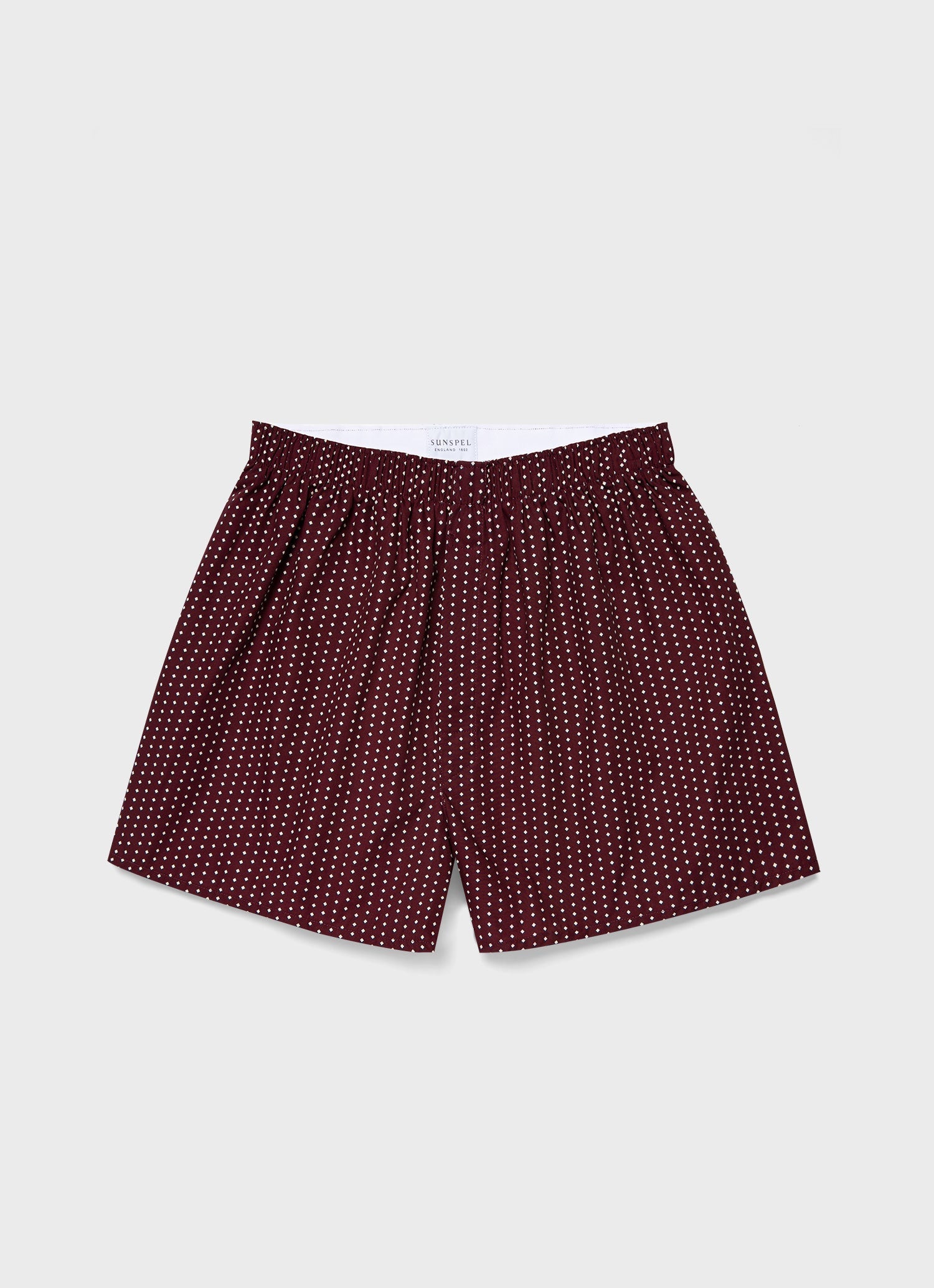 Men's Classic Print Boxer Shorts in Oxblood Mix Diamond Geo