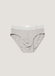 Men's Stretch Cotton Briefs in Grey Melange