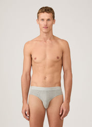 Men's Stretch Cotton Briefs in Grey Melange