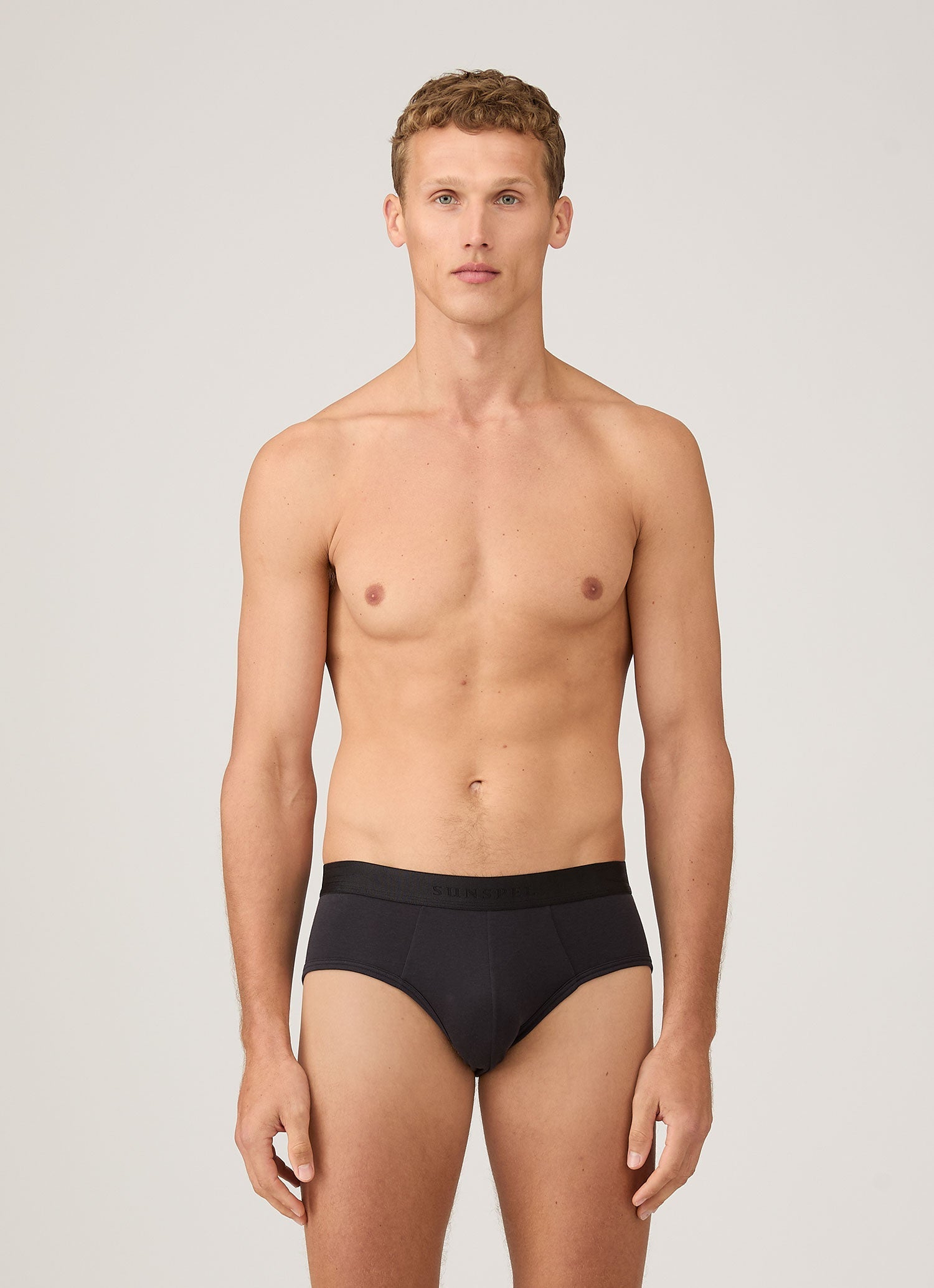 Men's Sea Island Cotton Briefs in Black