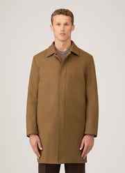 Men's Boiled Wool Coat in Mole
