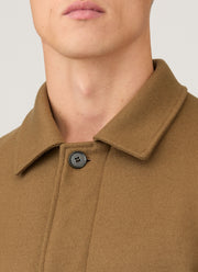 Men's Boiled Wool Coat in Mole