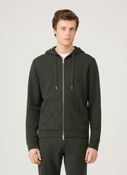 Men's Loopback Zip Hoodie in Dark Green