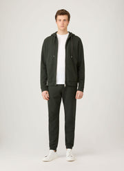 Men's Loopback Zip Hoodie in Dark Green