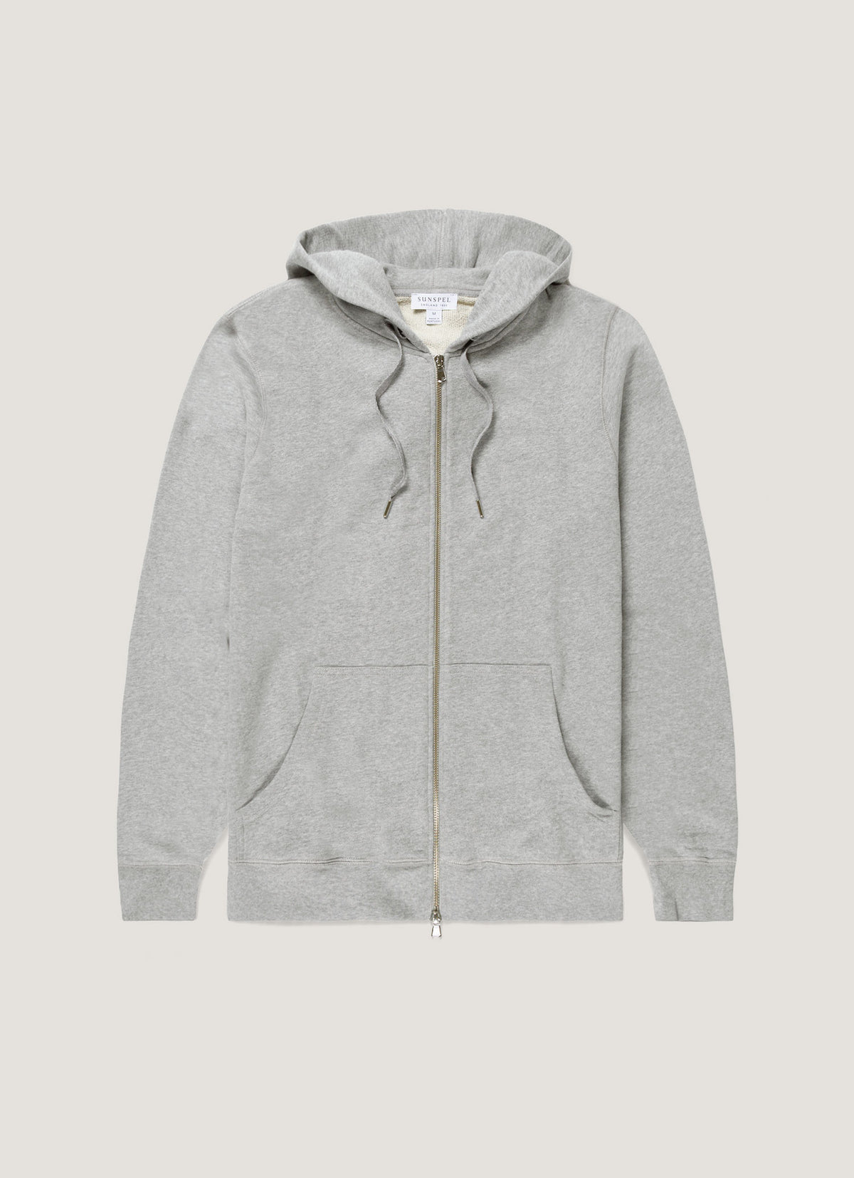 Men's Loopback Zip Hoodie in Grey Melange