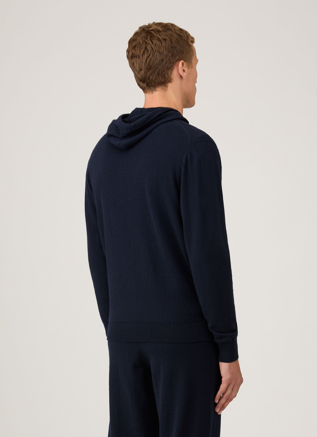 Men's Cashmere Zip Hoodie in Navy