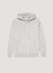 Men's Cashmere Hoodie in Grey Melange