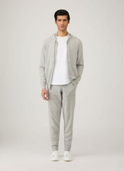 Men's Cashmere Hoodie in Grey Melange