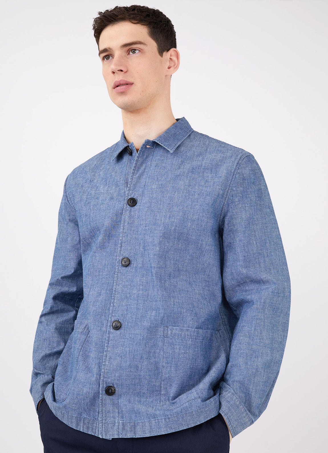Men's Chambray Twin Pocket Jacket in Chambray