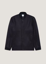 Men's Wool Bomber Jacket in Navy
