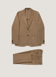 Men's Cotton Linen Two-Piece Suit in Dark Cedar
