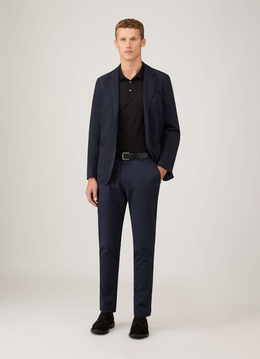 Men's Cotton Linen Blazer in Navy
