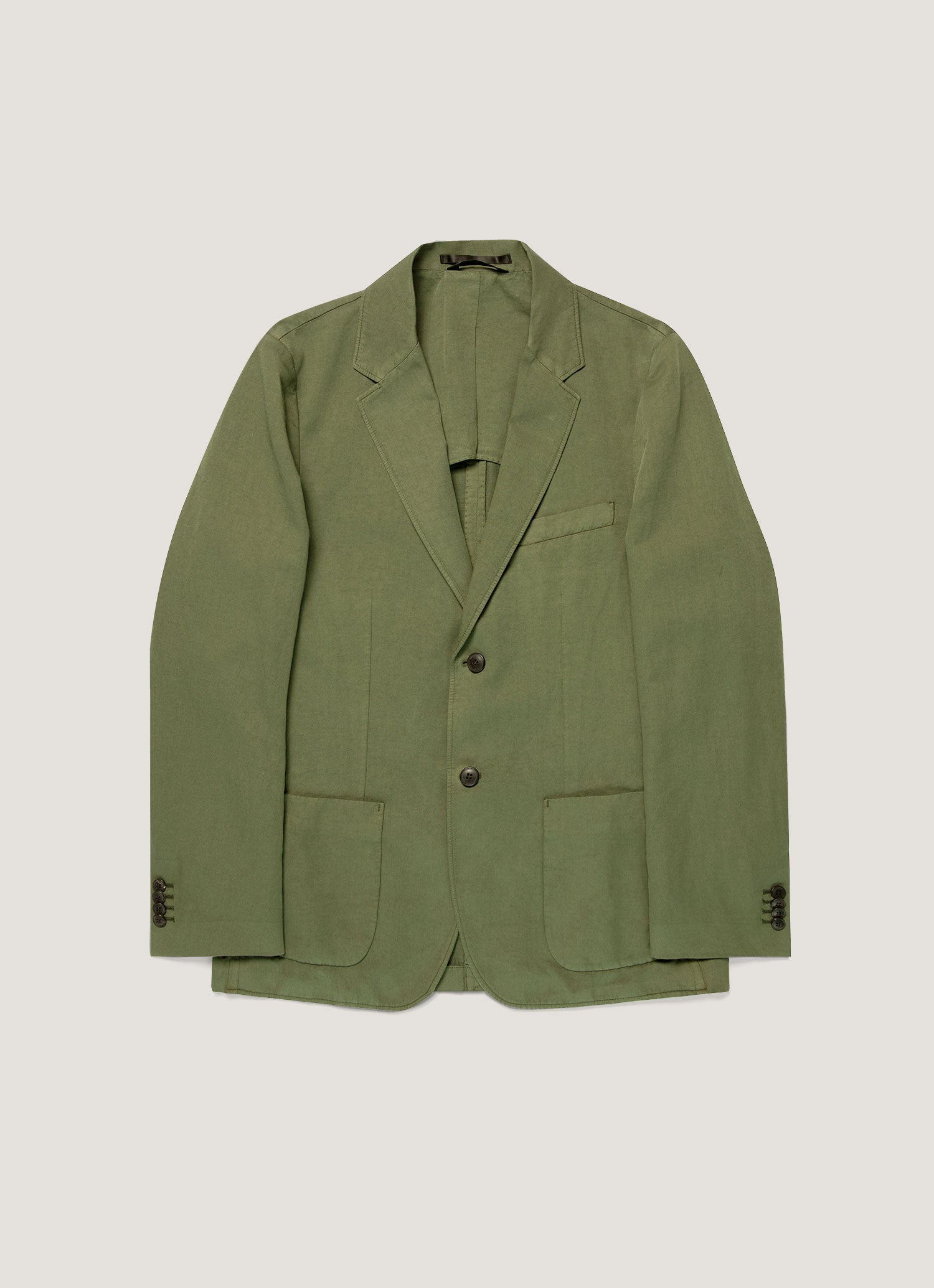Men's Cotton Linen Blazer in Deep Olive