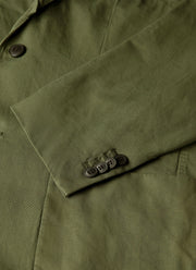 Men's Cotton Linen Blazer in Deep Olive