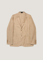 Men's Linen Blazer in Dune Melange