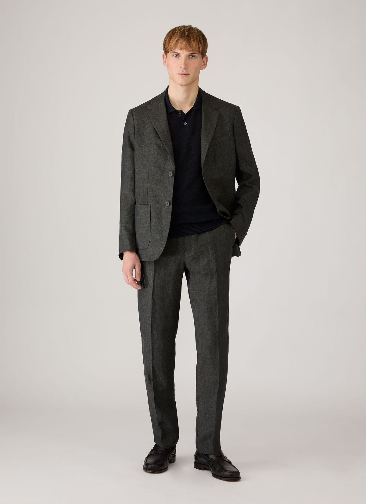 Men's Linen Two-Piece Suit in Forest
