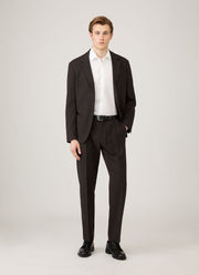Men's Textured Wool Two-Piece Suit in Truffle